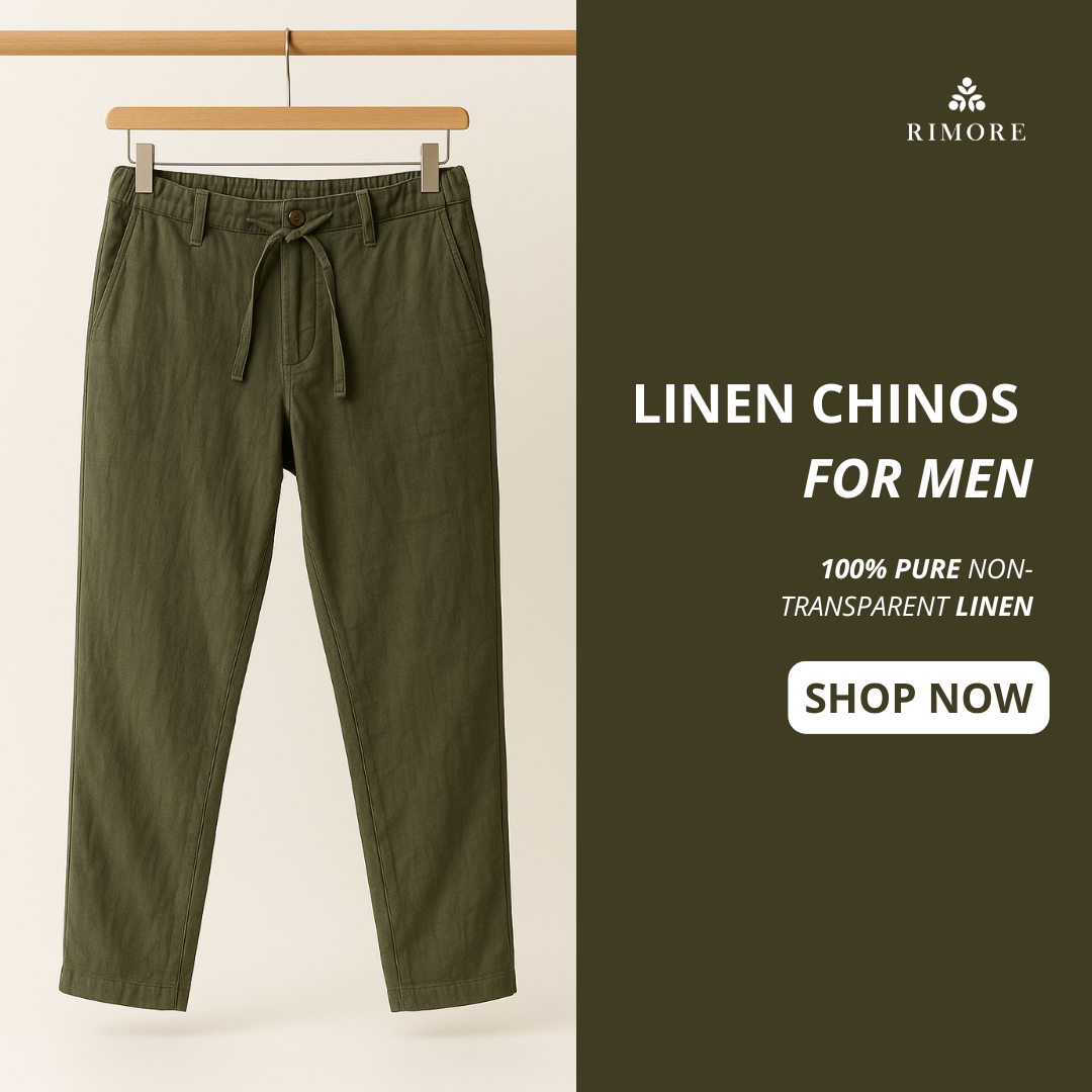 100% Premium Linen Chinos - Men