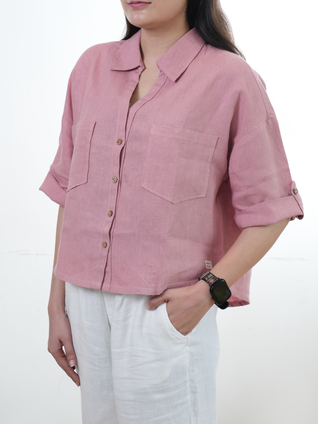 100% Premium Linen Boxy Shirt - Women