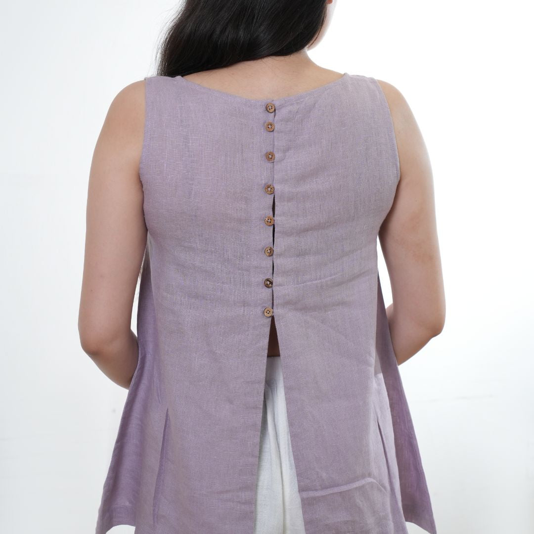 100% Linen Asymmetrical Top - Women