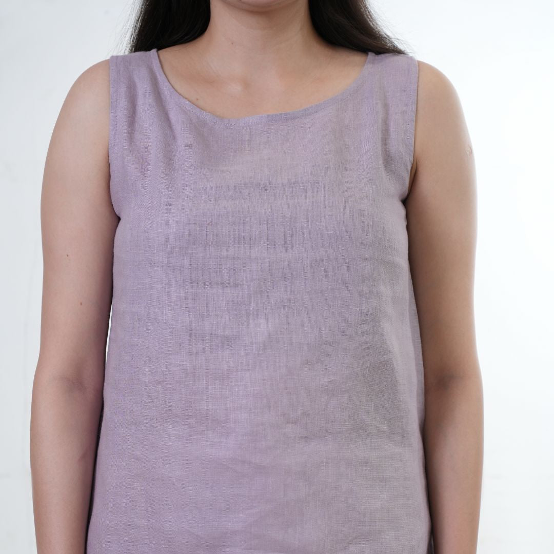 100% Linen Asymmetrical Top - Women