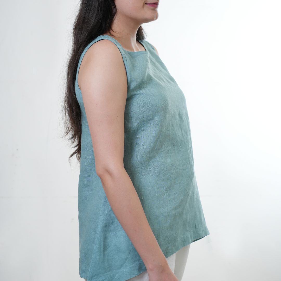 100% Linen Asymmetrical Top - Women