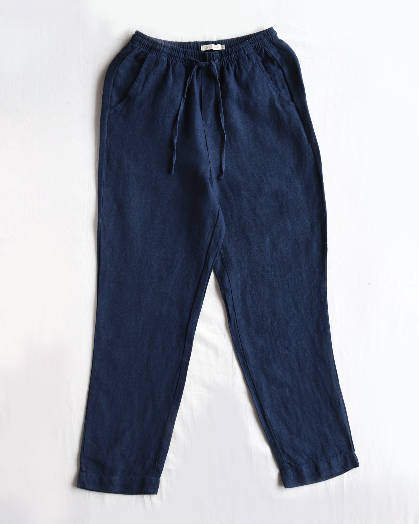 Relaxed fit Pants- 100% Premium Linen - Women - Navy