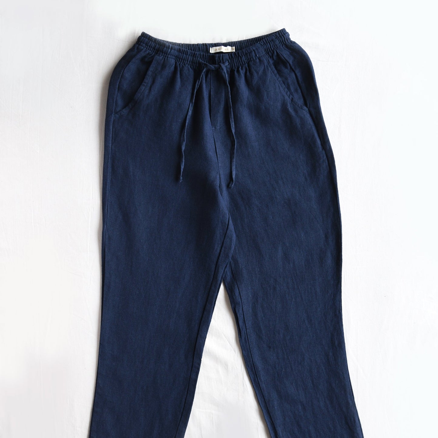 Linen Relaxed Fit Pants for Women- Navy