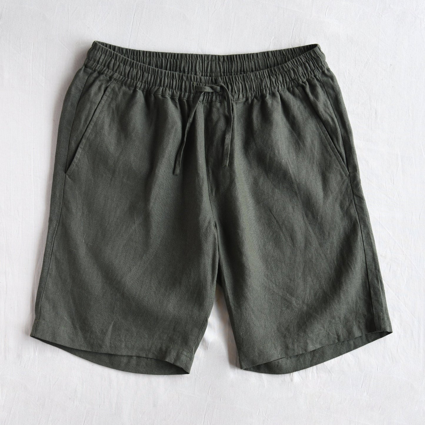 Classic Shorts- 100% Premium Linen - Men's Shorts - Olive