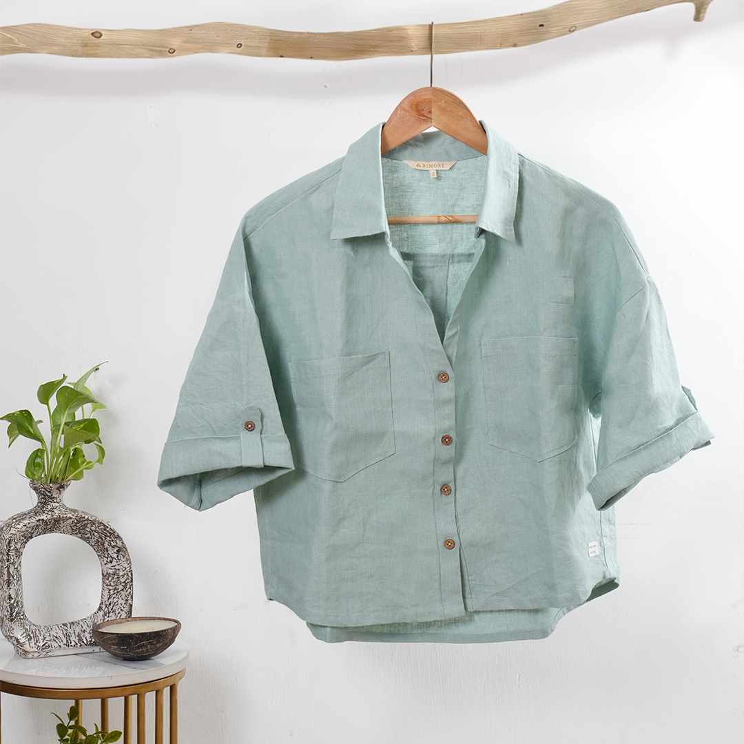100% Premium Linen Co-ord Set Women- Relaxed Pant and Boxy Shirt