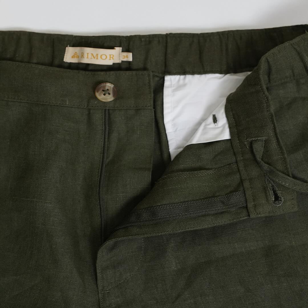 Office Chinos for Men - 100% Premium Linen - Olive