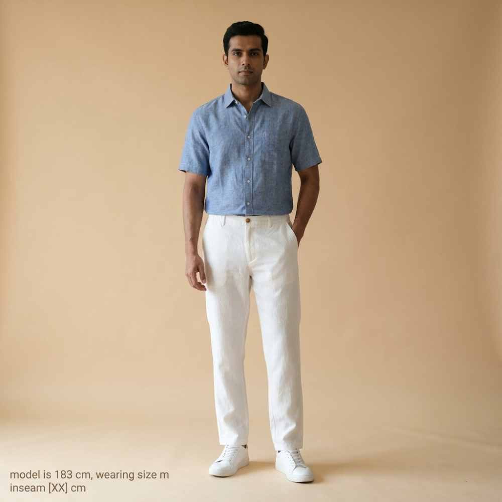 Linen Chinos for Men- White