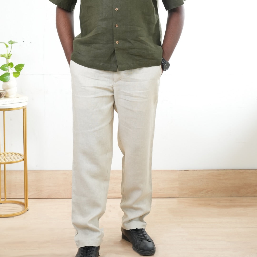 100% Premium Linen Chinos - Men