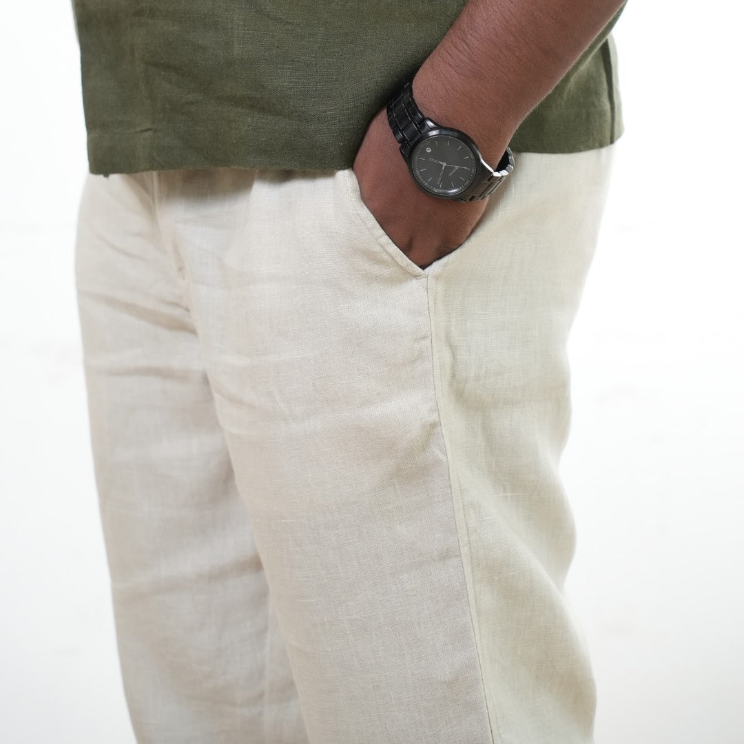 100% Premium Linen Chinos - Men