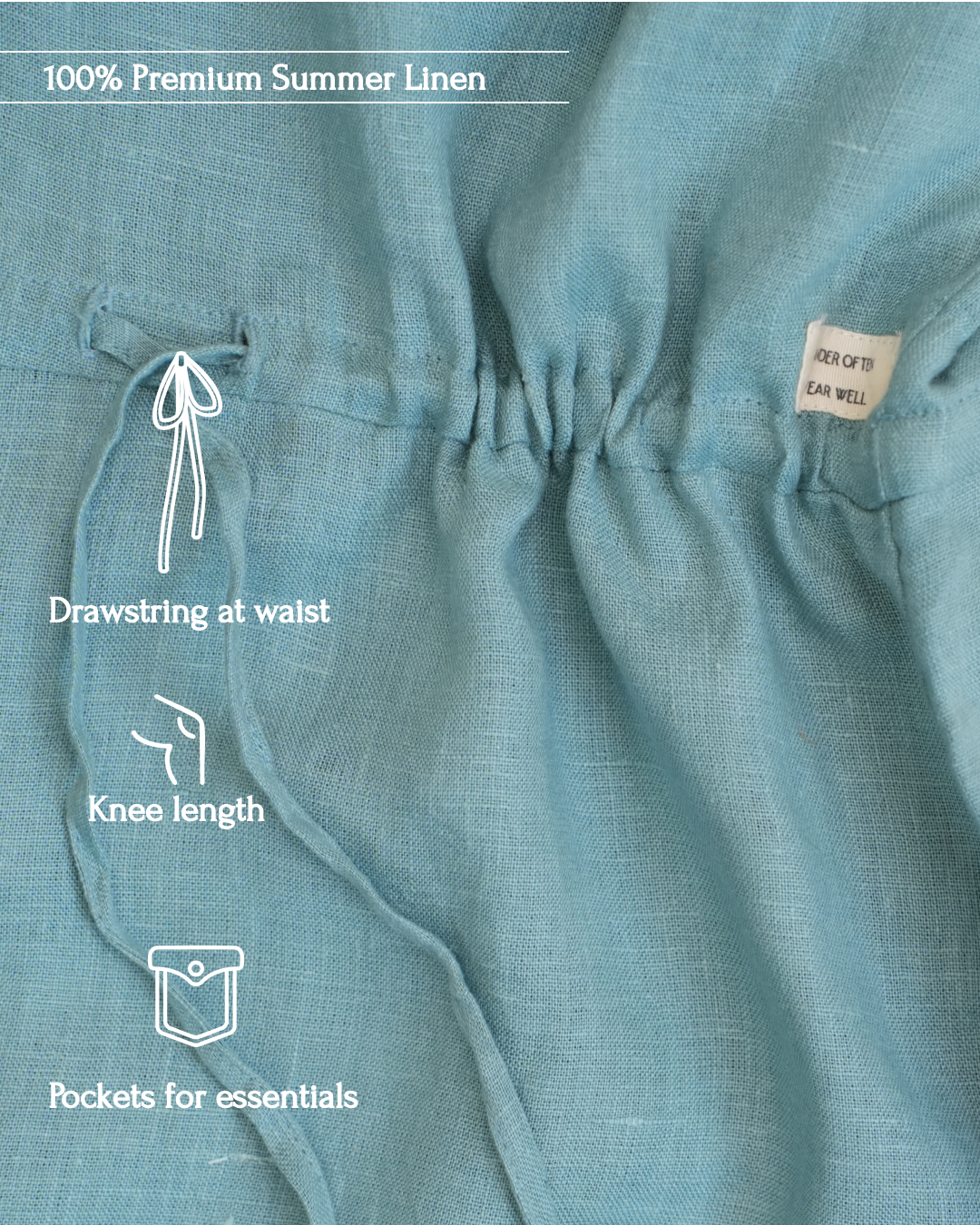 Details of 100% linen dress