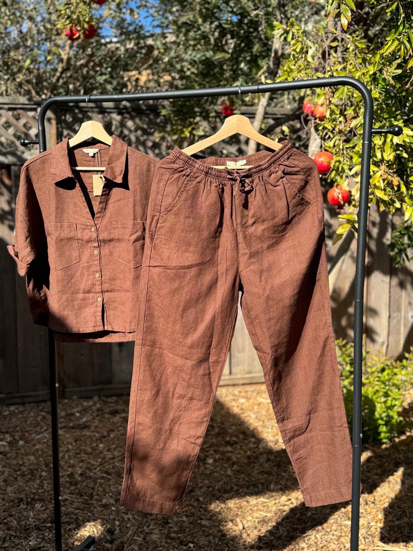 100% Premium Linen Co-ord Set Women- Relaxed Pant and Boxy Shirt
