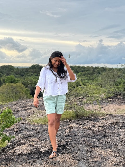100% Premium Linen Shorts - Women