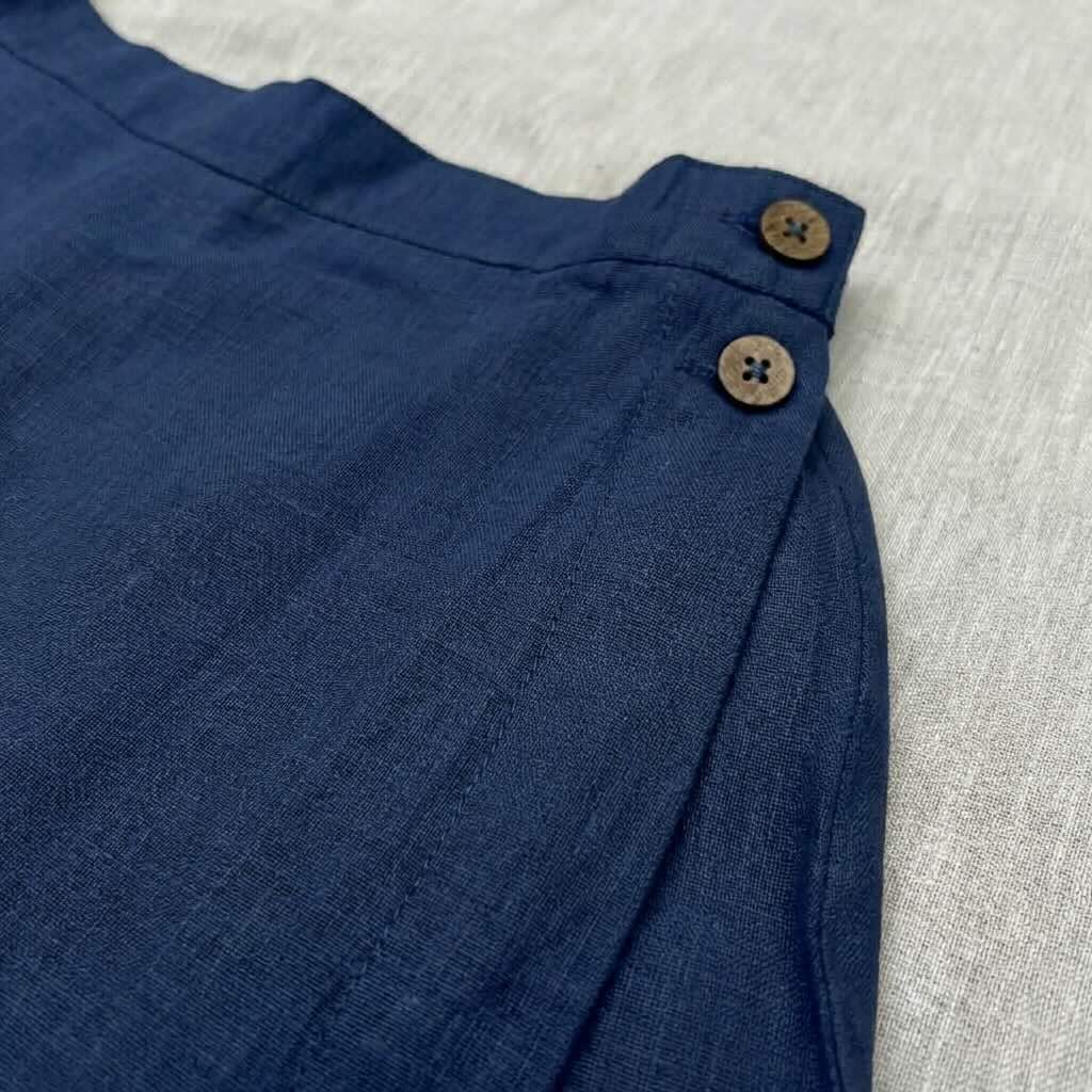 Linen Skorts for Women (Rimore X Sara)- Navy