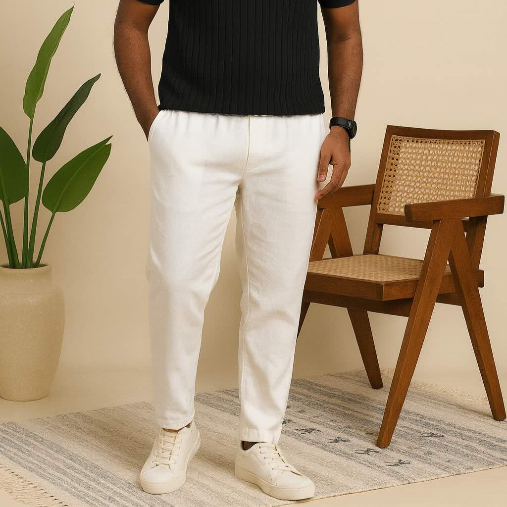 100% Linen White pant