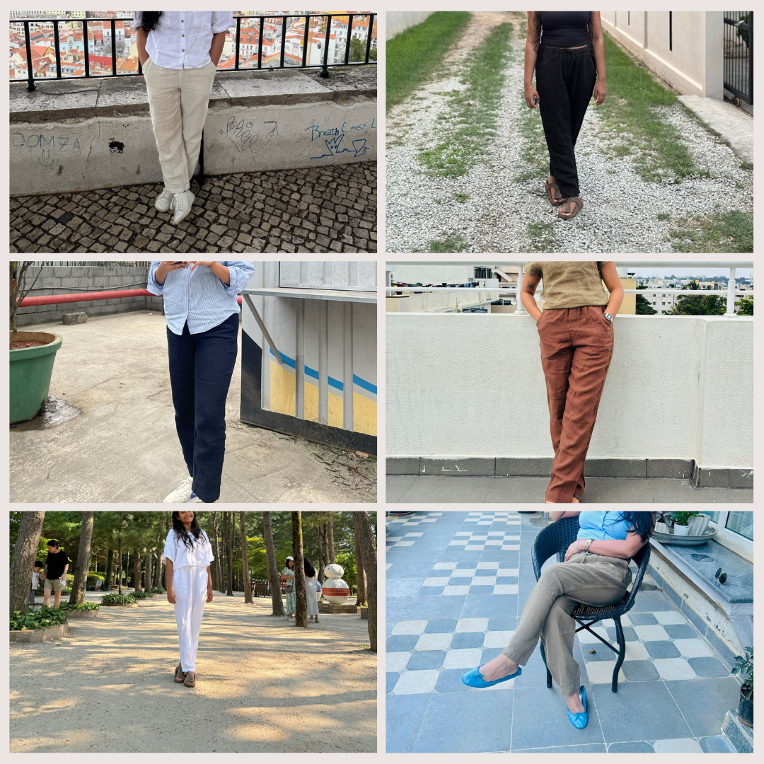 100% Premium Linen Relaxed fit Pants- Women
