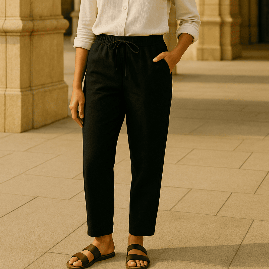 100% Premium Linen Relaxed fit Pants- Women