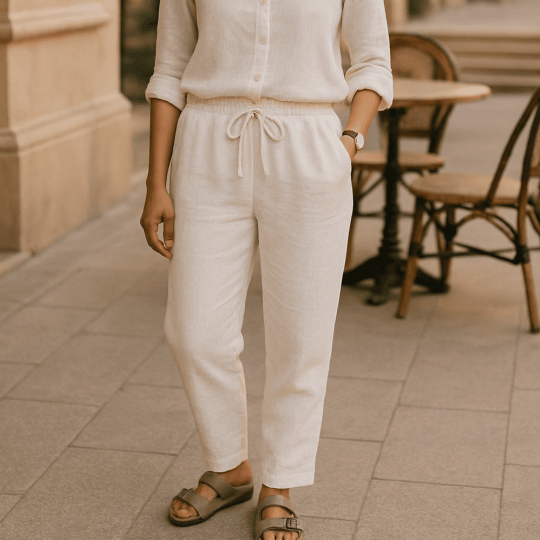 100% Premium Linen Relaxed fit Pants- Women