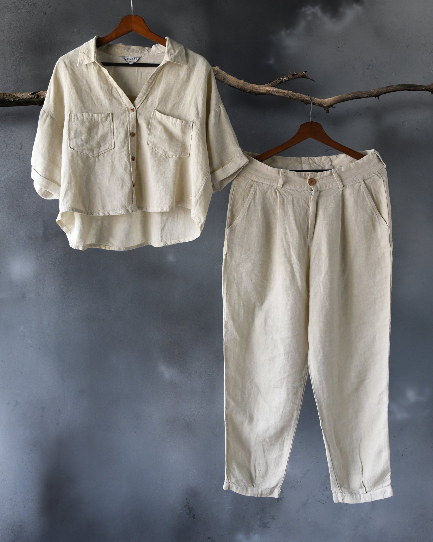 100% Premium Linen Boxy Shirt and Carrot Pant