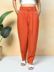 100% Premium Linen Carrot Pant - Women