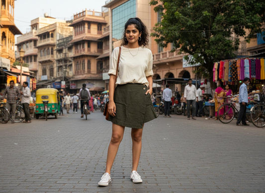 100_Premium_Linen_Skorts_Olive