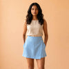 Linen Skorts for Women with Pockets- Sky Blue