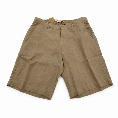 Linen Buttoned Shorts for Men- Olive