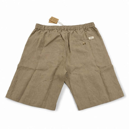 Linen Buttoned Shorts for Men- Olive