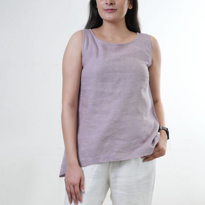 100% Linen Asymmetrical Top - Women