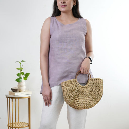 100% Linen Asymmetrical Top - Women
