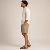 Linen Buttoned Shorts for Men- Olive