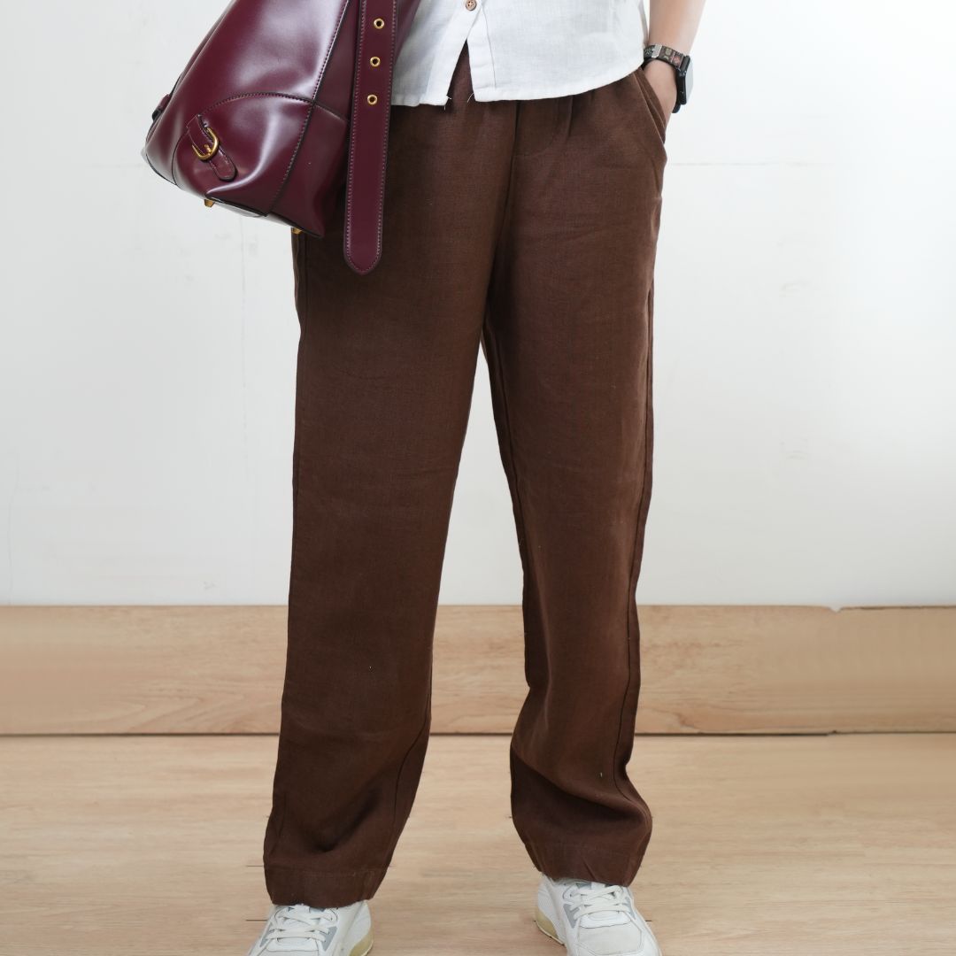 100% Premium Linen Relaxed fit Pants- Women