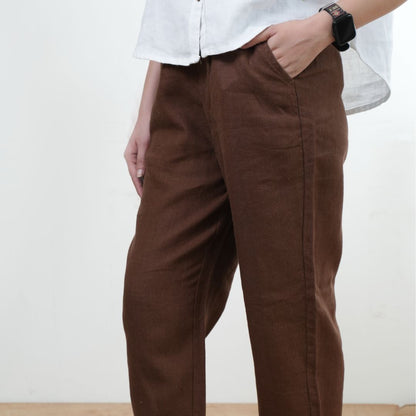 100% Premium Linen Relaxed fit Pants- Women