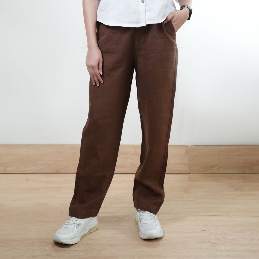 100% Premium Linen Relaxed fit Pants- Women