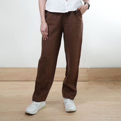 100% Premium Linen Relaxed fit Pants- Women