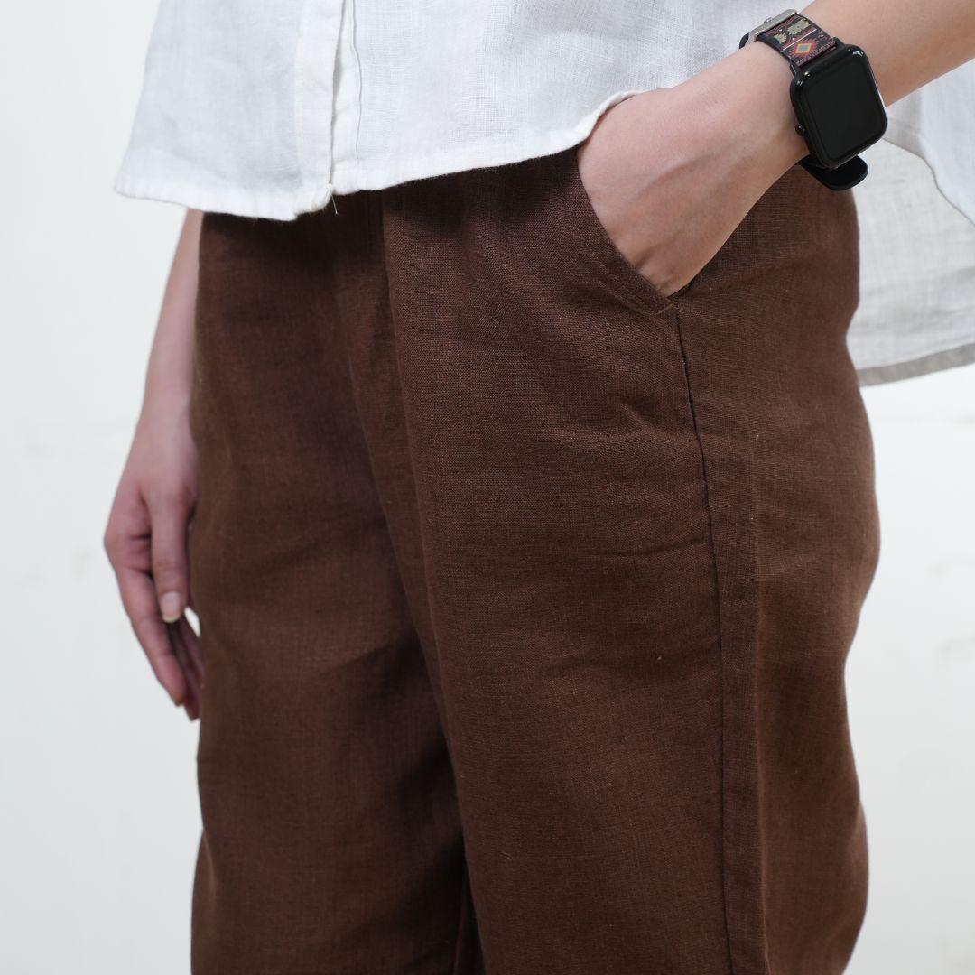 100% Premium Linen Relaxed fit Pants- Women