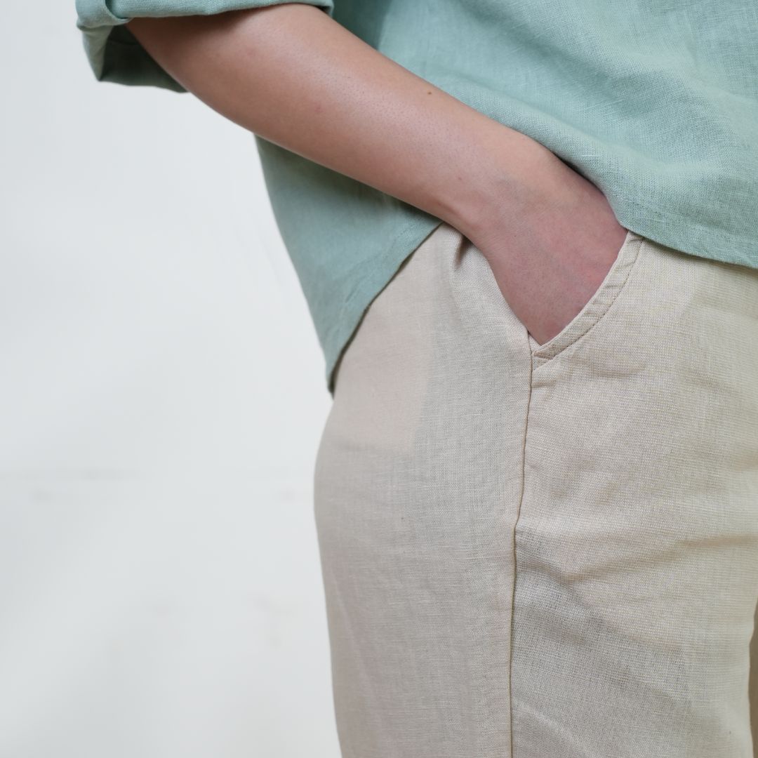 100% Premium Linen Relaxed fit Pants- Women