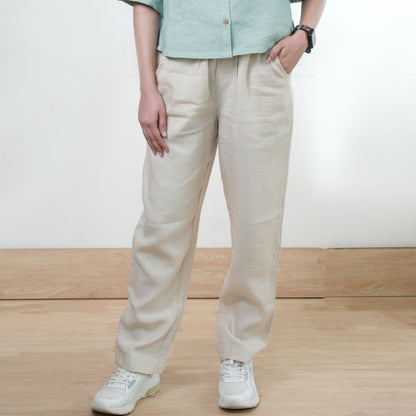 100% Premium Linen Relaxed fit Pants- Women