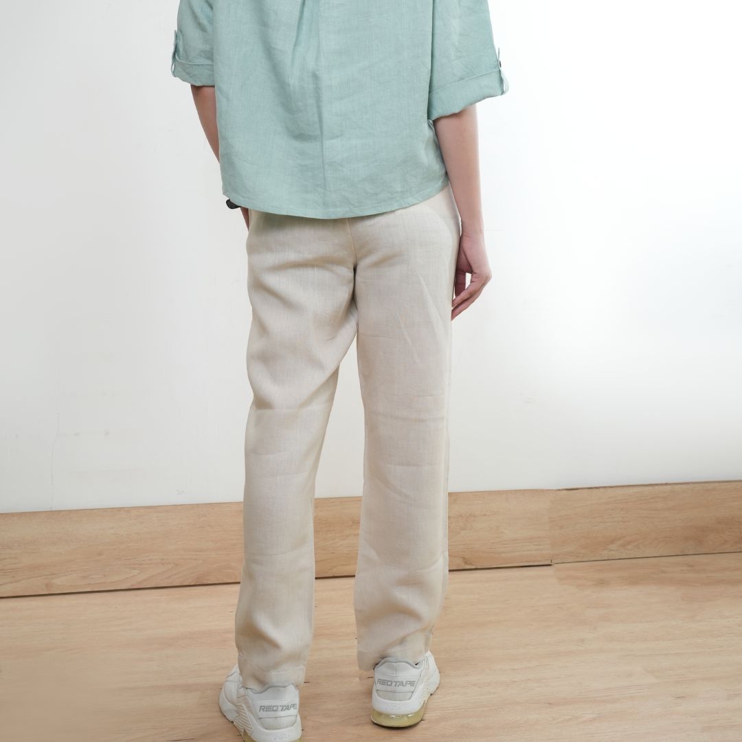 100% Premium Linen Relaxed fit Pants- Women