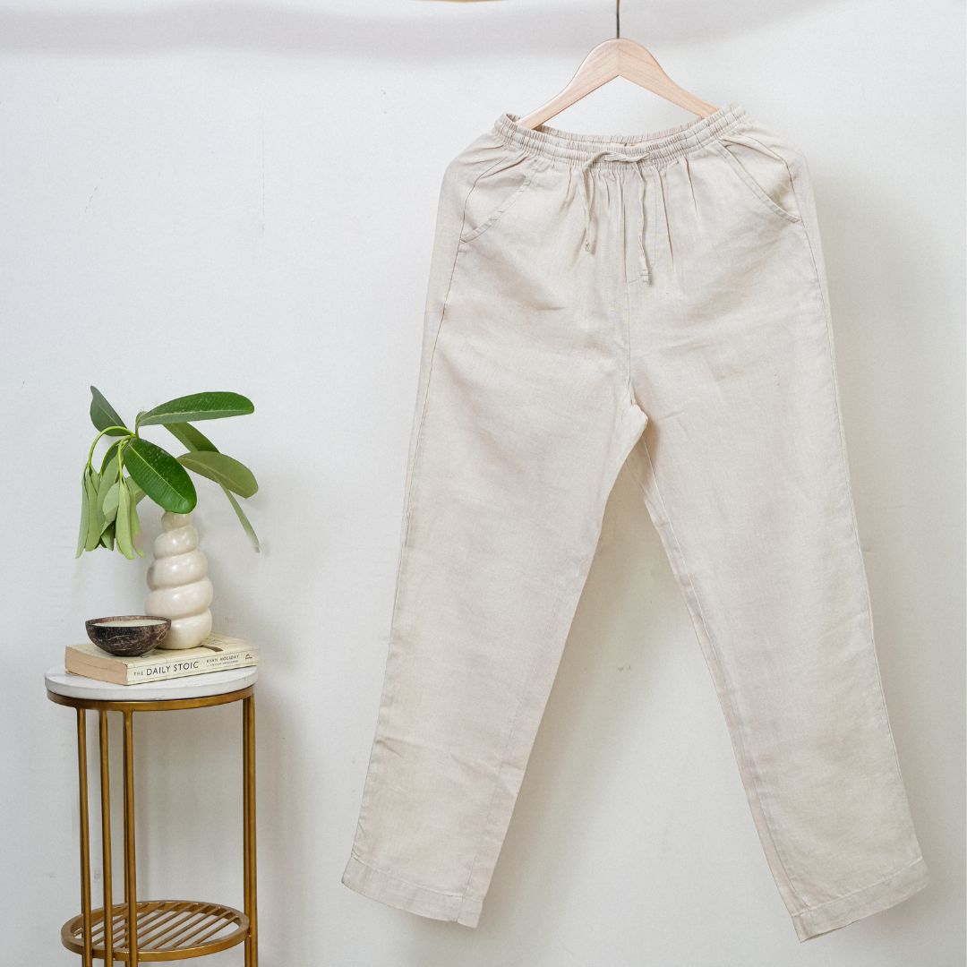 100% Premium Linen Relaxed fit Pants- Women