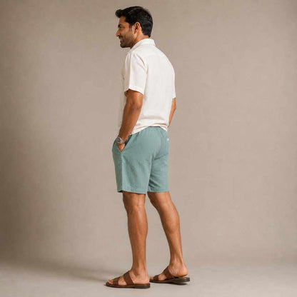 Linen Classic Shorts for Men- Sage
