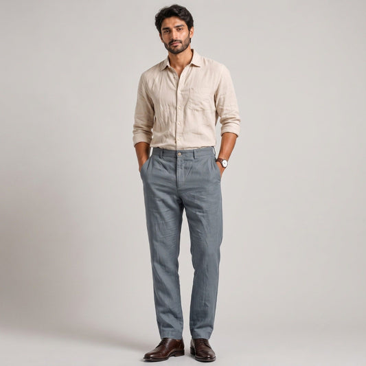 Linen Chinos for Men- Grey