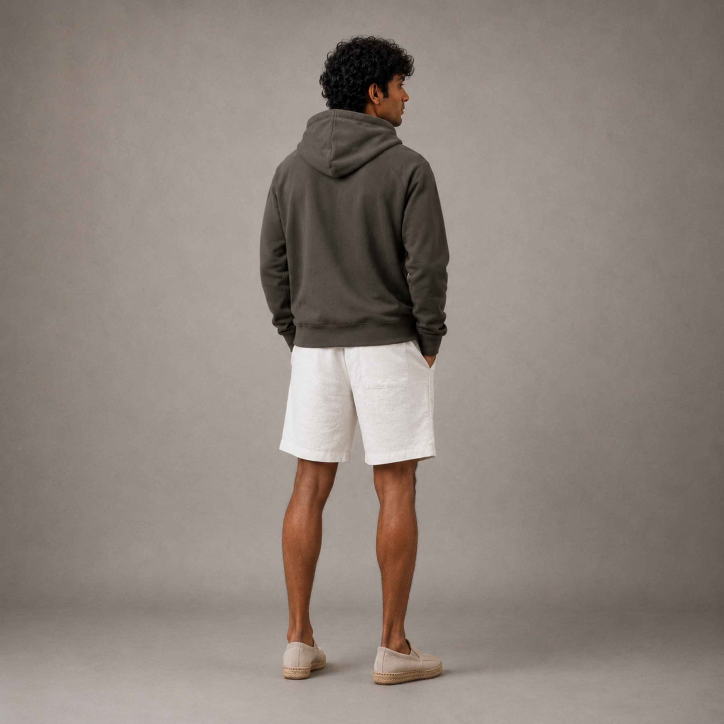 Linen Classic Shorts for Men- White