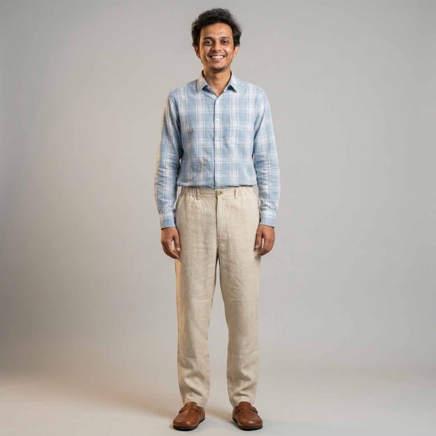 Linen Chinos for Men- Taupe