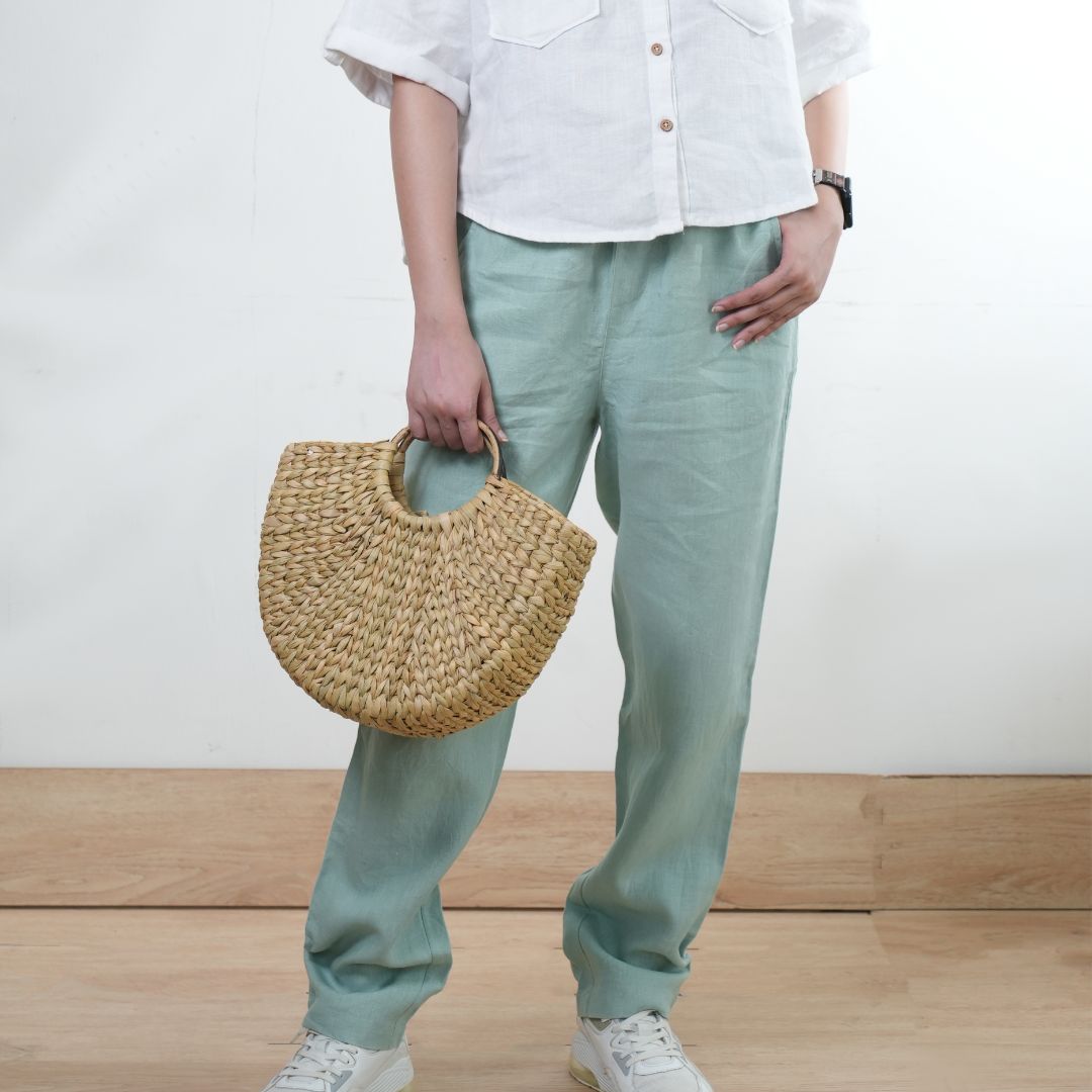 100% Premium Linen Relaxed fit Pants- Women