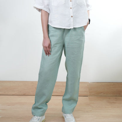 100% Premium Linen Relaxed fit Pants- Women