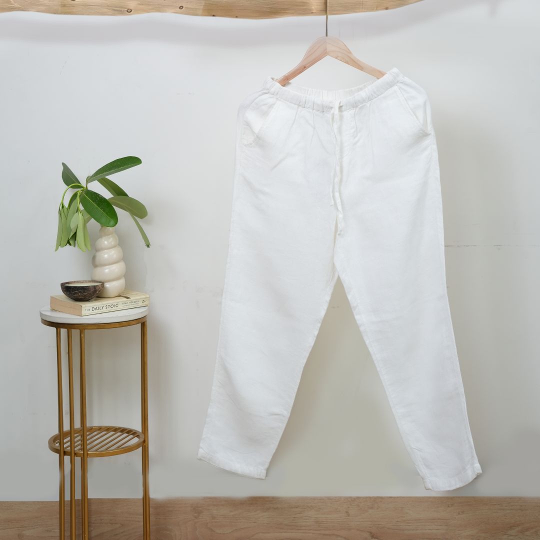 100% Premium Linen Relaxed fit Pants- Women