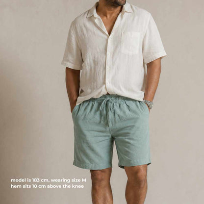 Linen Classic Shorts for Men- Sage