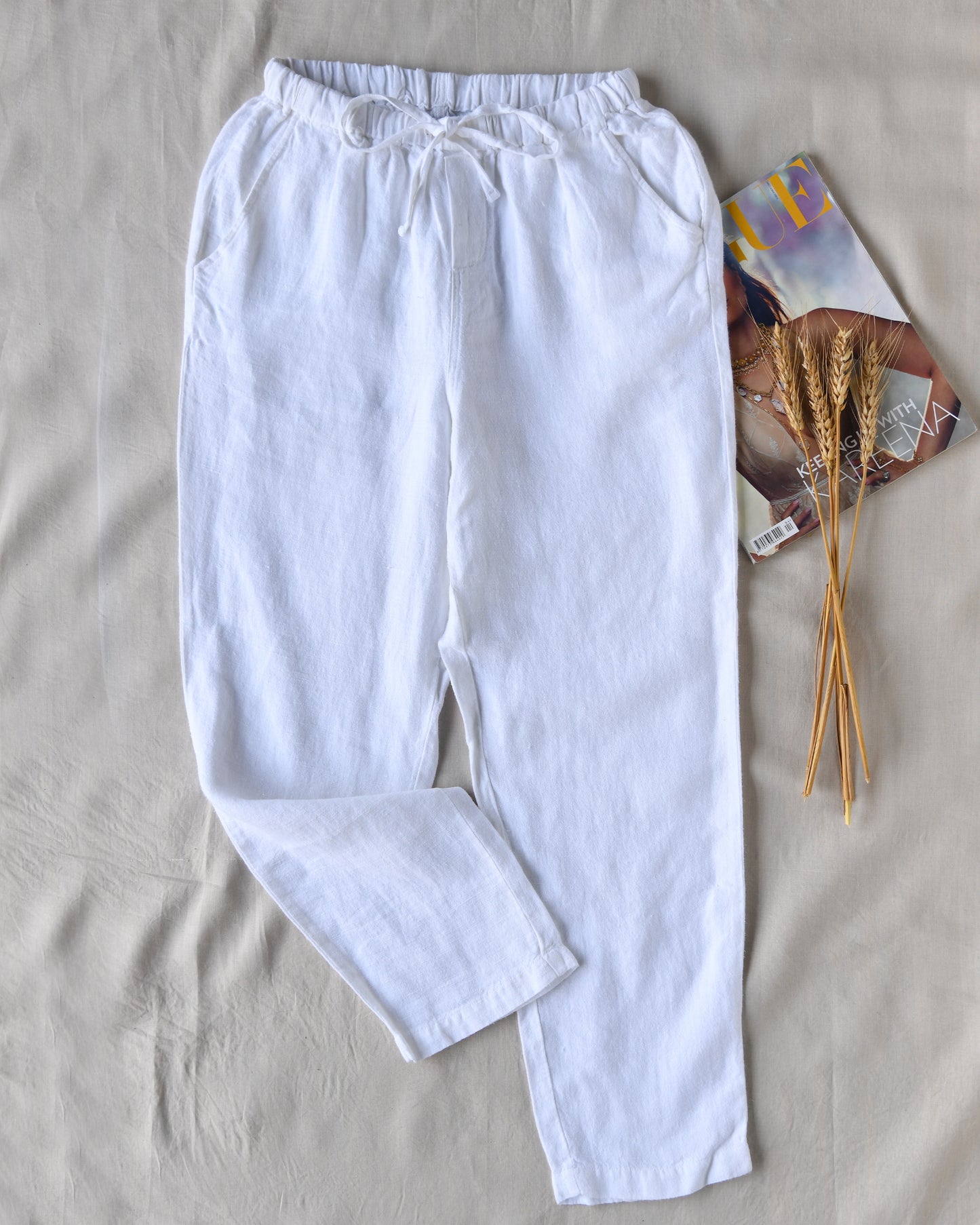 100% Premium Linen White Co-ord set