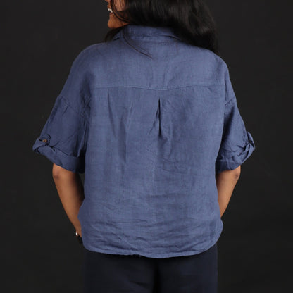 100% Premium Linen Boxy Shirt - Women