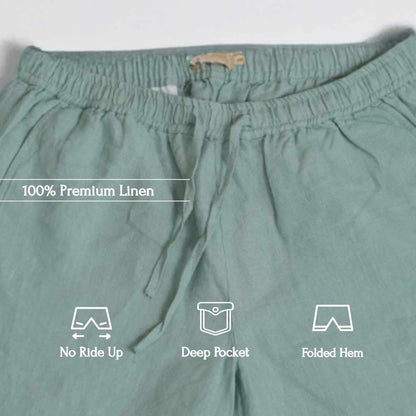 Linen Classic Shorts for Men- Sage